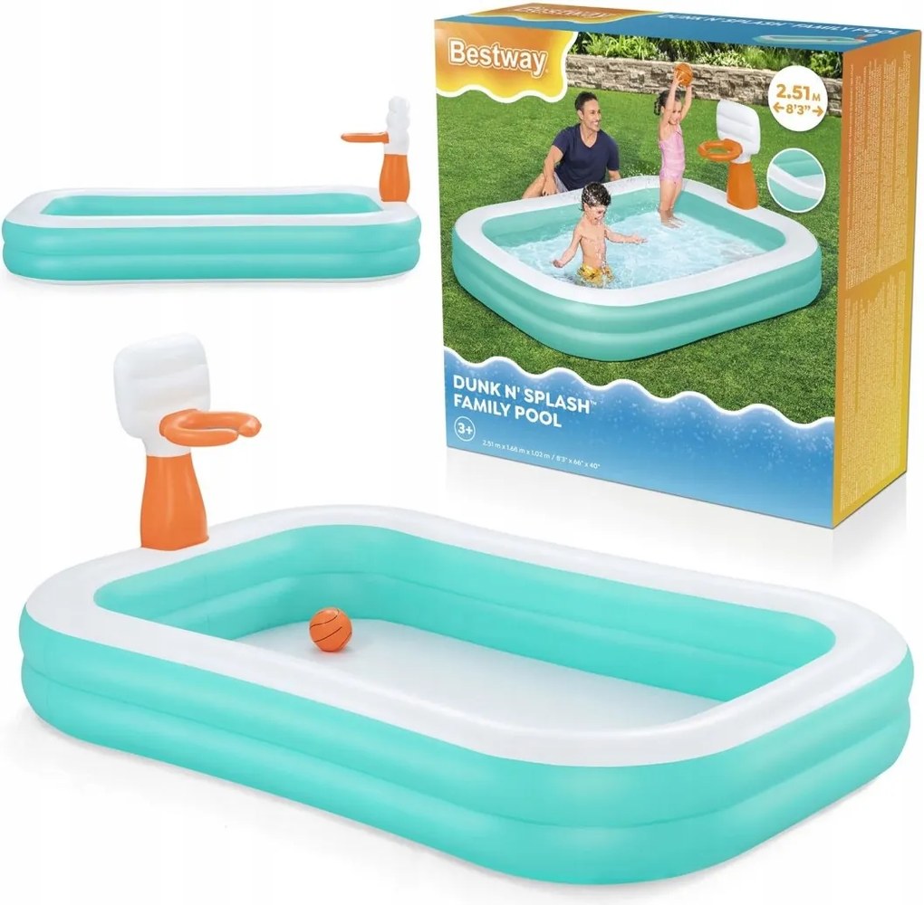 Felfújható medence Dunk'N Splash 251 x 168 x 102 cm Bestway 54445 Bestway
