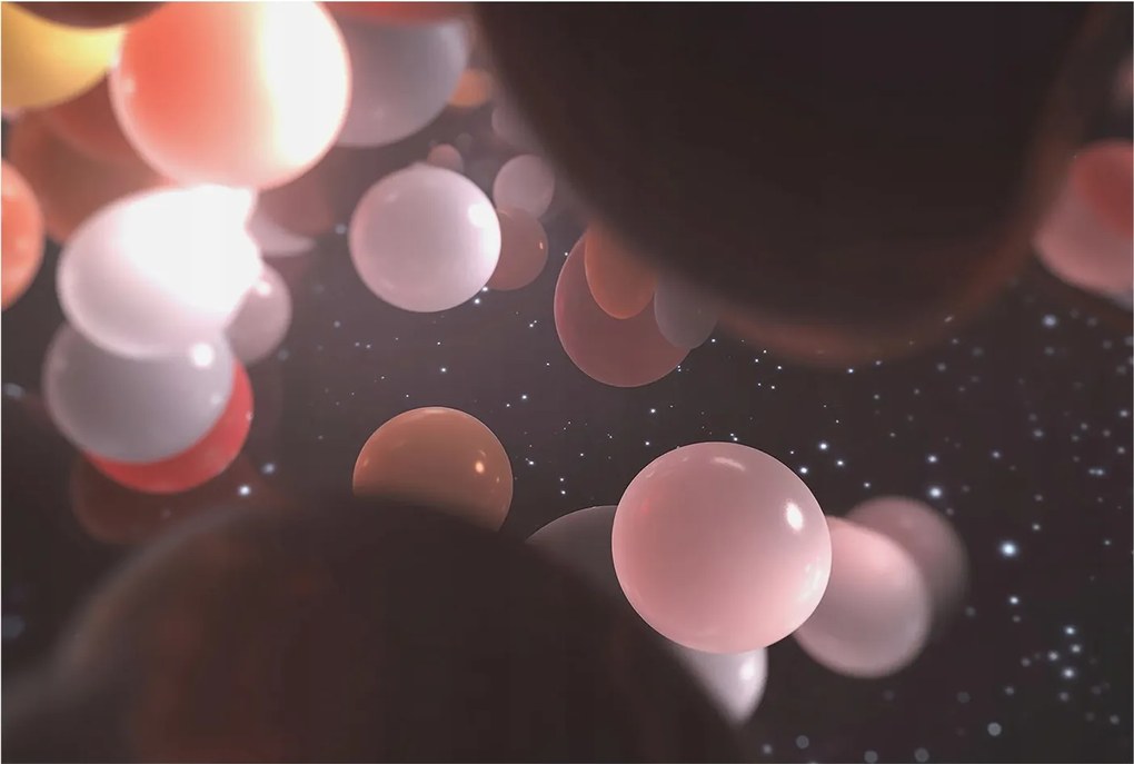 Flizelin tapéta Divatos 3D fali ragasztó Kozmikus gömbök 104x70 Ragasztó