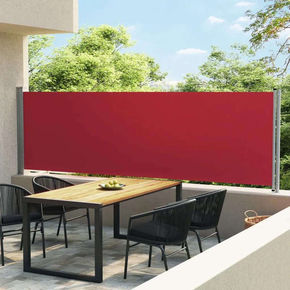 vidaXL piros kihúzható oldalsó terasz-napellenző 140 x 600 cm