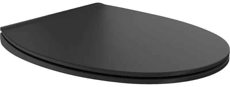 Mexen Egg lassan záródó slim duroplaszt WC-ülőke, fekete matt - 39243085