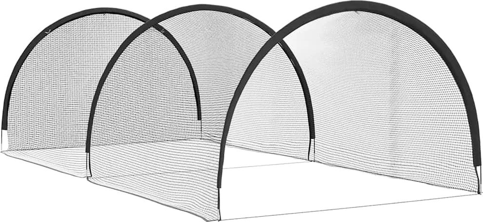 vidaXL Baseball és Softball Fekete 702 x 369,5 x 243,5 cm Poliészter