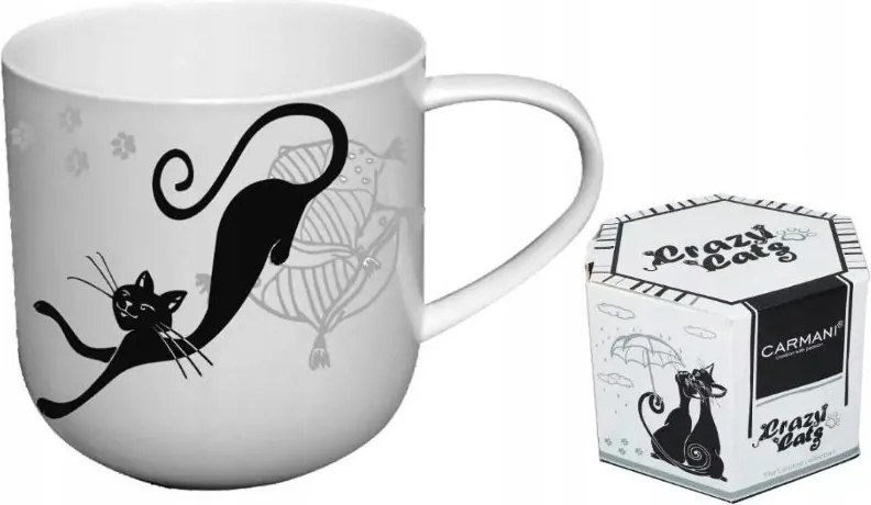 Bögre Carmani 475 ml fekete macskák Crazy Cats sorozat