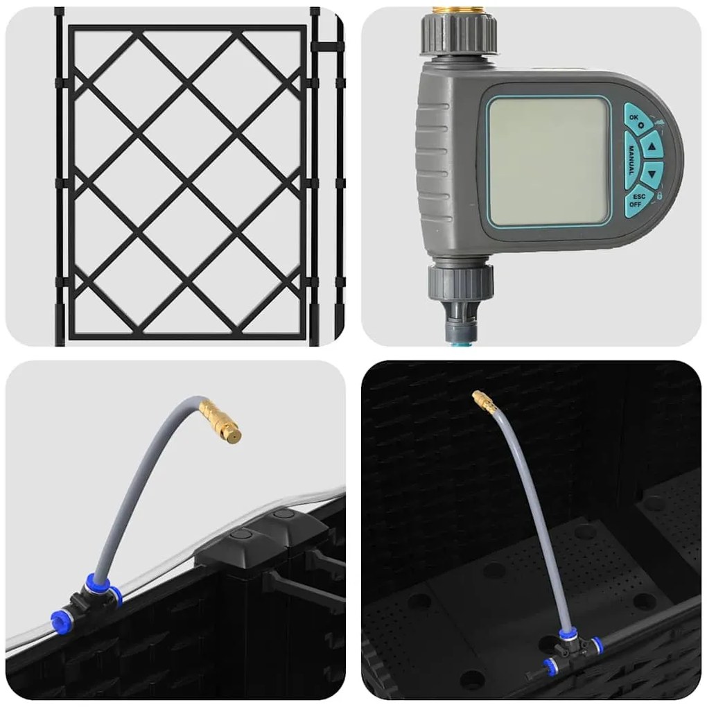 Kerti ültetők Fekete 80 x 40 x 142 cm Acél