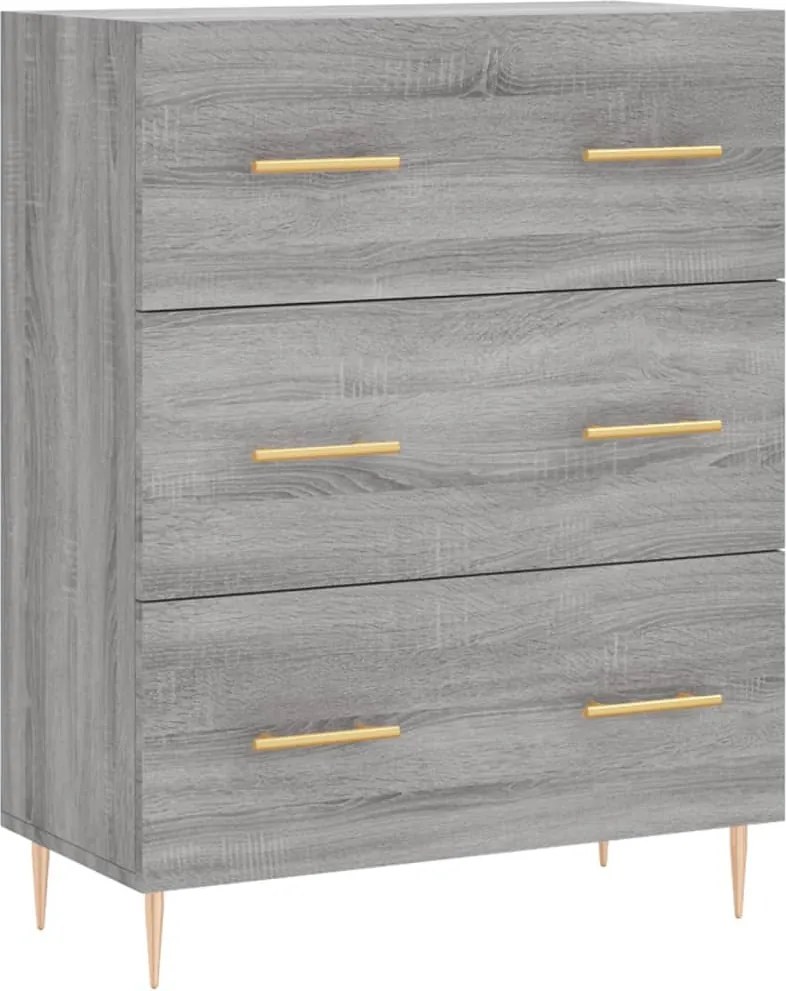 vidaXL szürke sonoma színű szerelt fa tálalószekrény 69,5 x 34 x 90 cm