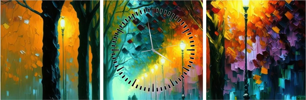Kép - Éjszakai séta (órával) (90x30 cm)