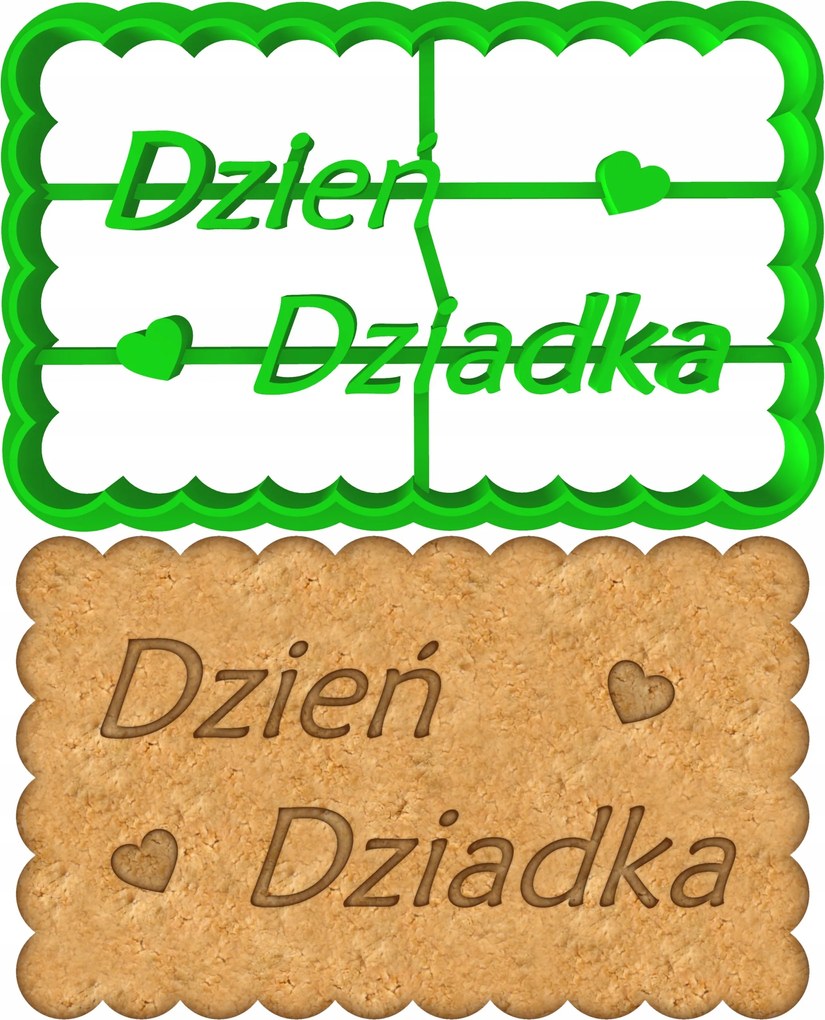 Mézeskalács lyukasztó Nagymama És Nagypapa Napjára Keret Felirat 8cm