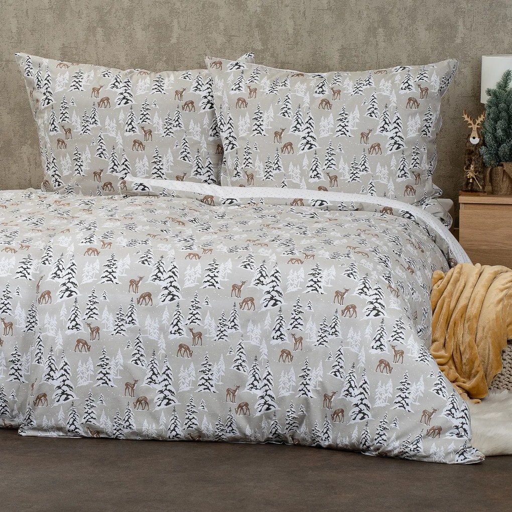 4Home Christmas forest pamut ágyneműhuzat, 140 x 200 cm, 70 x 90 cm