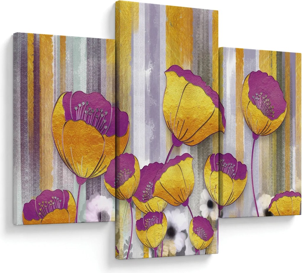 Kép - Virágok illusztrációja (90x60 cm)