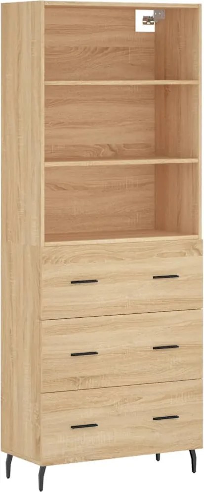 vidaXL sonoma tölgy szerelt fa magasszekrény 69,5 x 34 x 180 cm