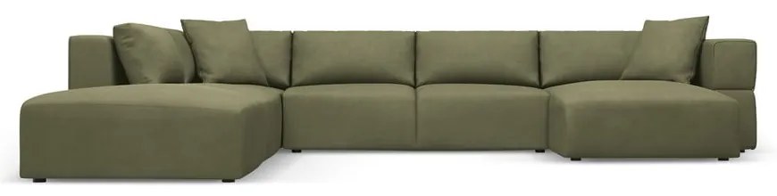 Világoszöld sarokkanapé (bal oldali-"U" alakú) Esther – Milo Casa