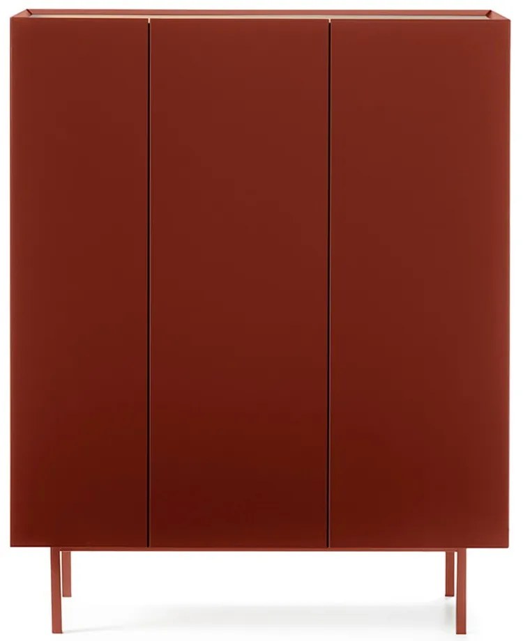 Piros magas komód tölgyfa dekorral 95x120 cm Arista – Teulat