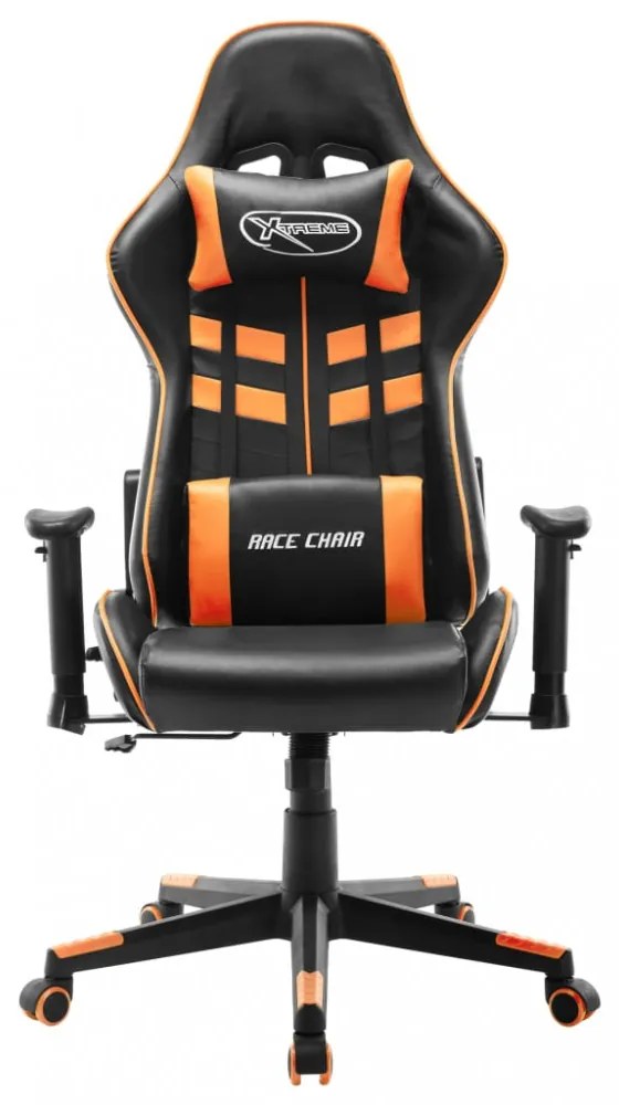 fekete és narancssárga műbőr gamer szék