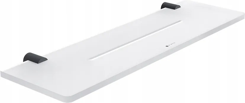 Nimco Bormo fekete fürdőszobai polc lyukakkal, króm, 40 cm Brc X440-90