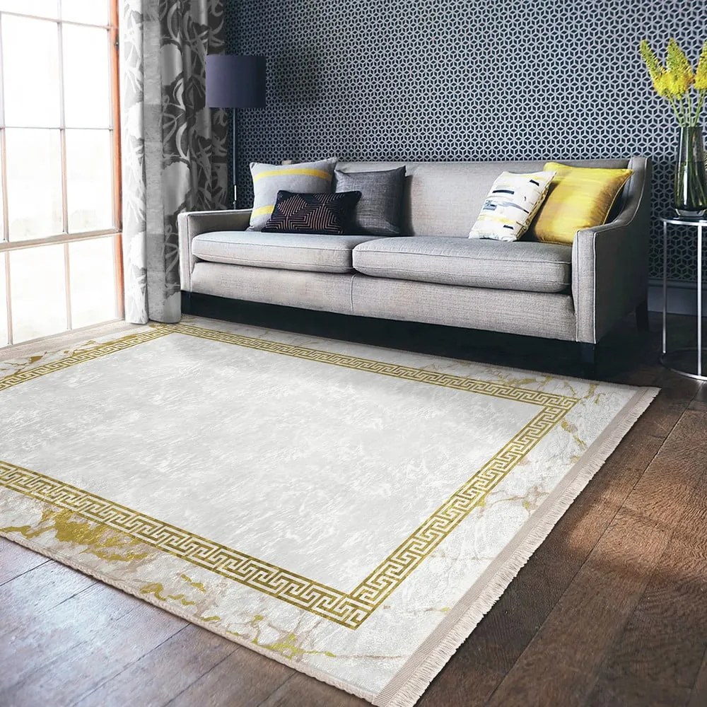 Fehér-aranyszínű szőnyeg 80x150 cm – Mila Home