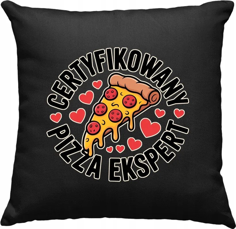 Pizza párna szakértő mém vicc fekete