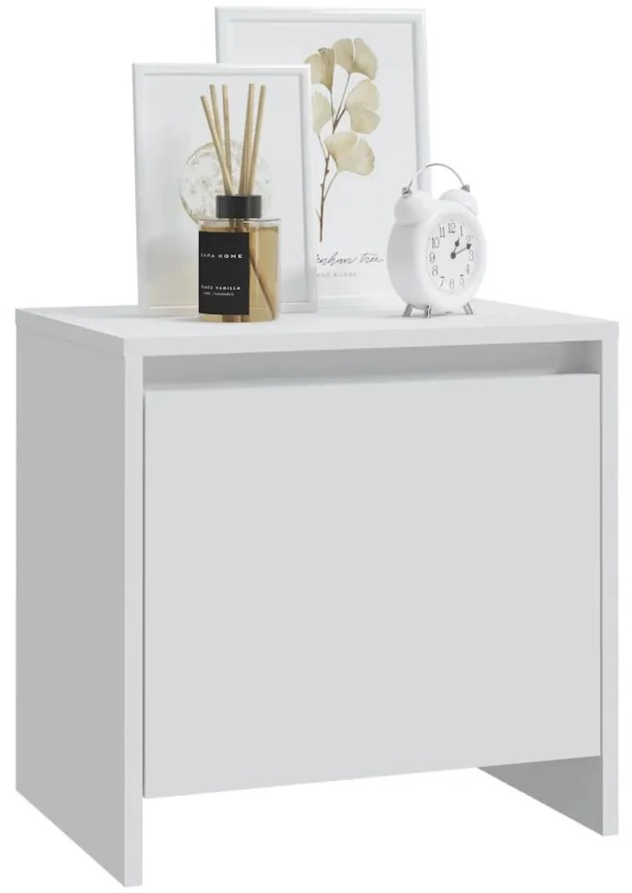 vidaXL 2 db fehér szerelt fa éjjeliszekrény 45x34x44,5 cm