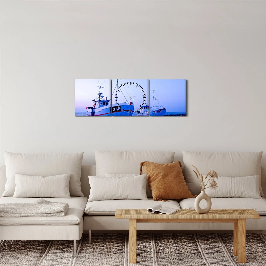 Kép - Partraszállás szürkületkor (órával) (90x30 cm)