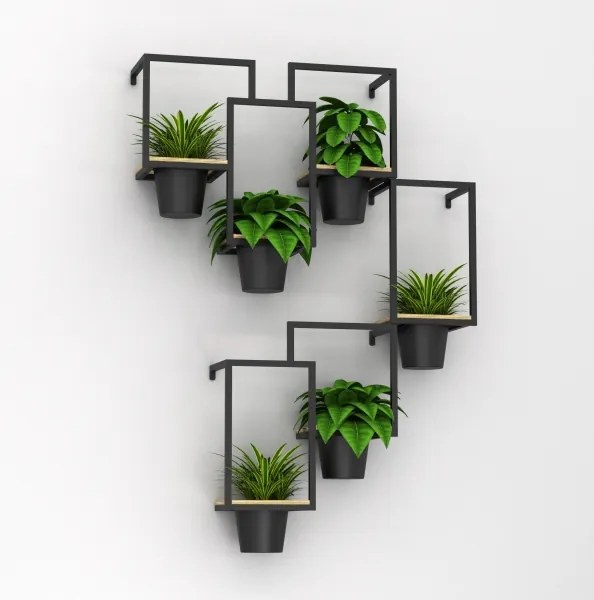 Fali virágcserép 38x18 cm fekete