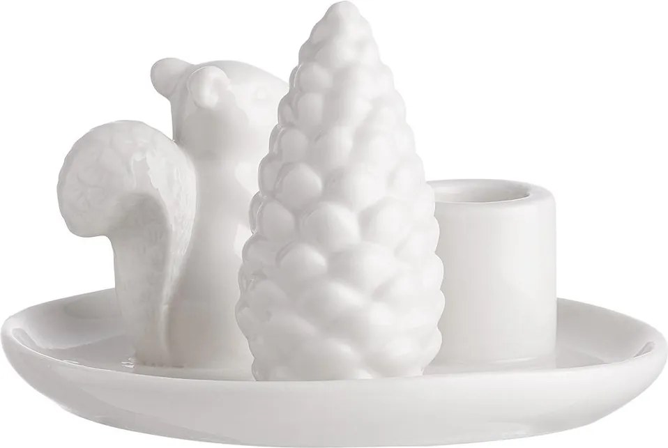 SYLVAN SPIRIT porcelán gyertyatartó, mókus 8cm