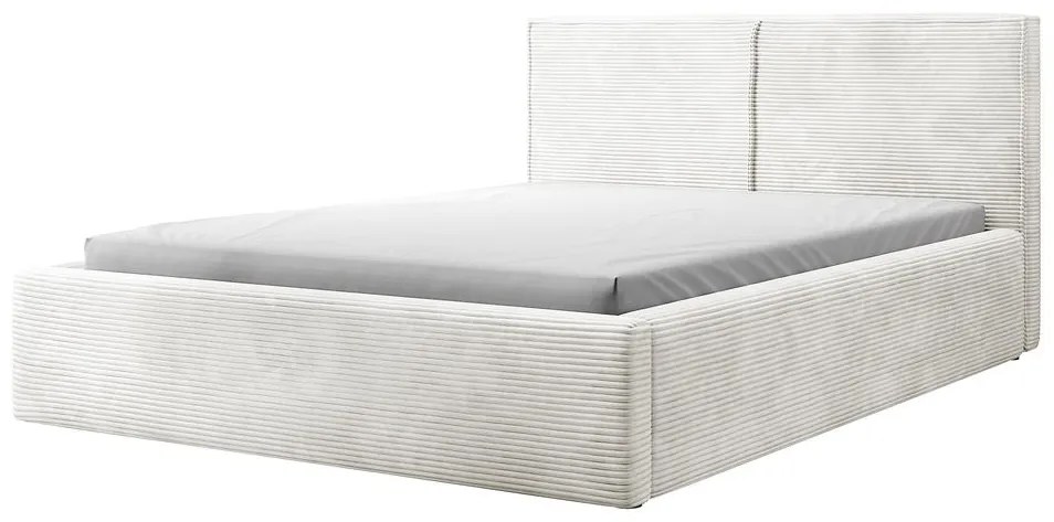 Franciaágy 140 cm Fatime (ágyráccsal) (tárolóhellyel) (bézs szürke + fekete). 1099180
