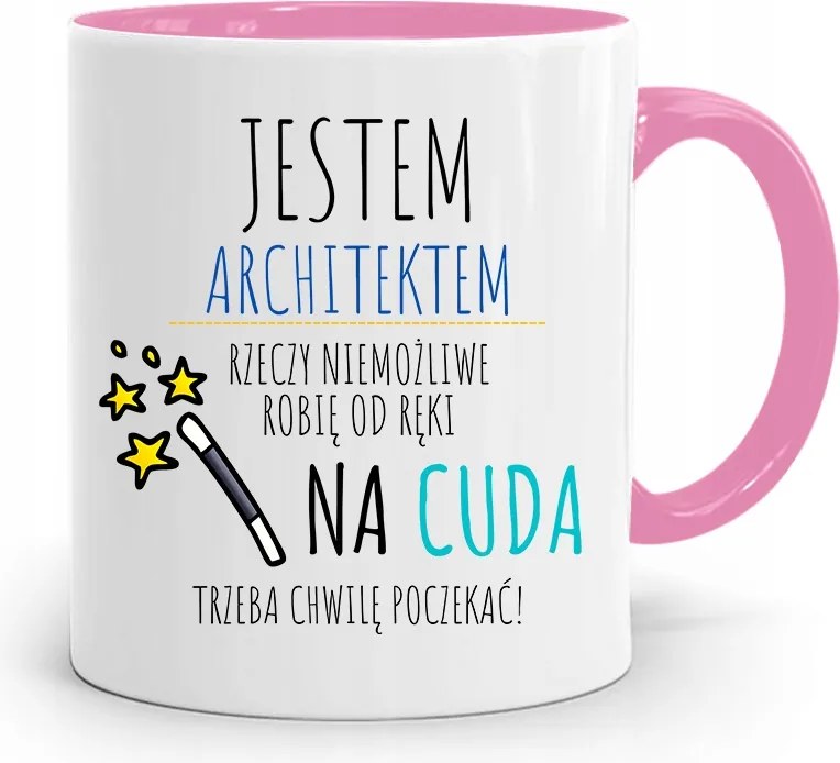 Rózsaszín Építész Bögre Építész Vagyok Ajándék fényképes nyomtatással