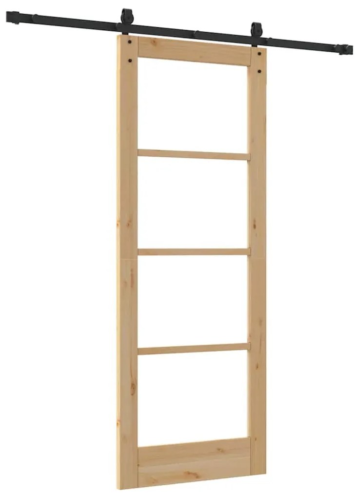 Egyszerű Csúszó Ajtó Barna 78 x 202 cm Fa és fém