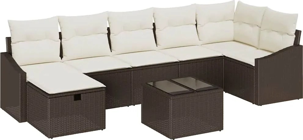 vidaXL Kanapé Szett párnával 7 pcs polirattan