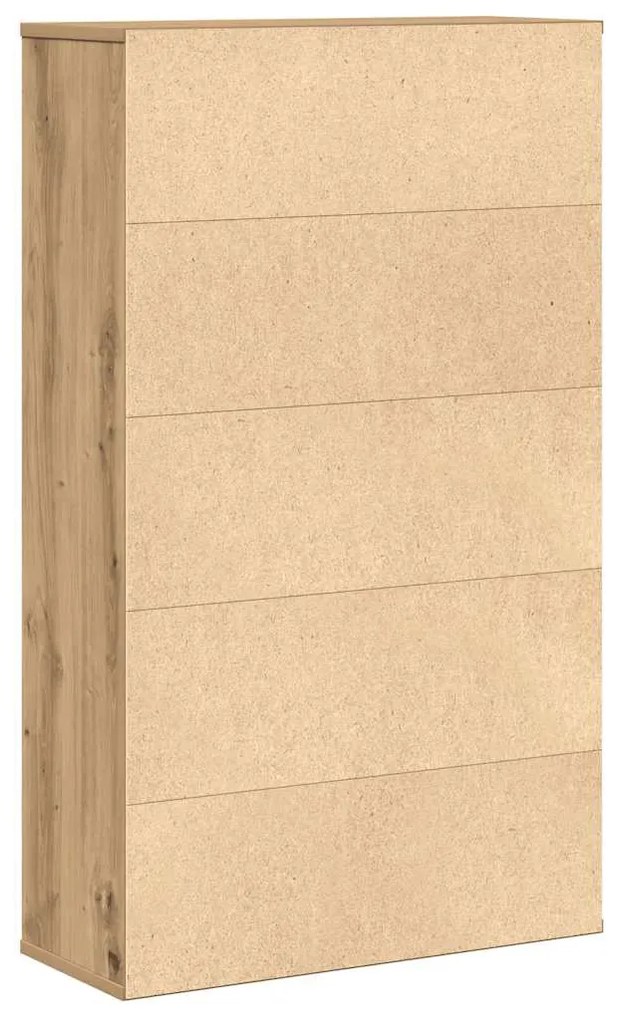 kézműves tölgy színű szerelt fa könyvespolc 60x24x101,5 cm