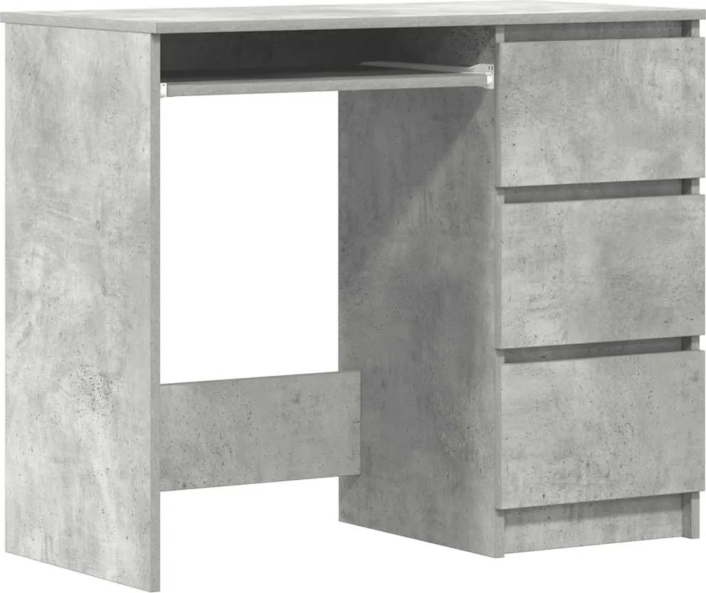 vidaXL betonszürke szerelt fa íróasztal 90 x 45 x 76 cm