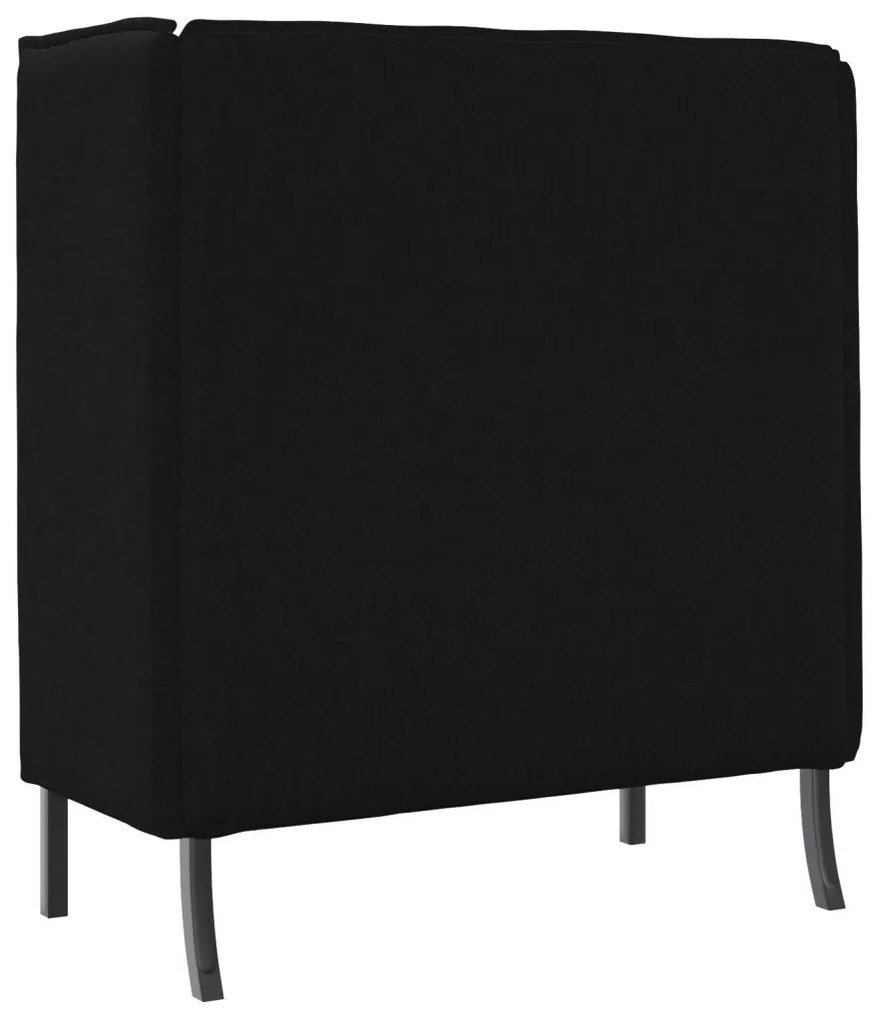 Magas Hátú Kanapé Fekete 109x56x121 cm Szövet