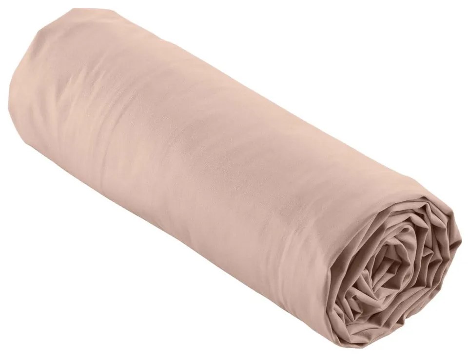Rózsaszín gumis pamut-perkál lepedő 180x200 cm Percaline – douceur d'intérieur