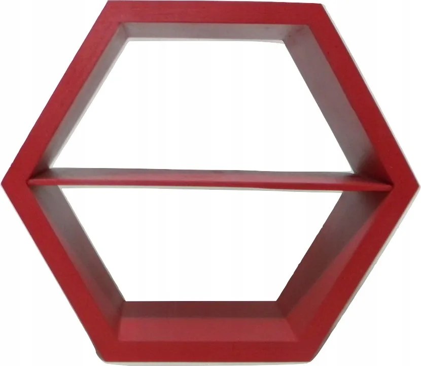 Fa Polc Méhsejt Hexagon Piros