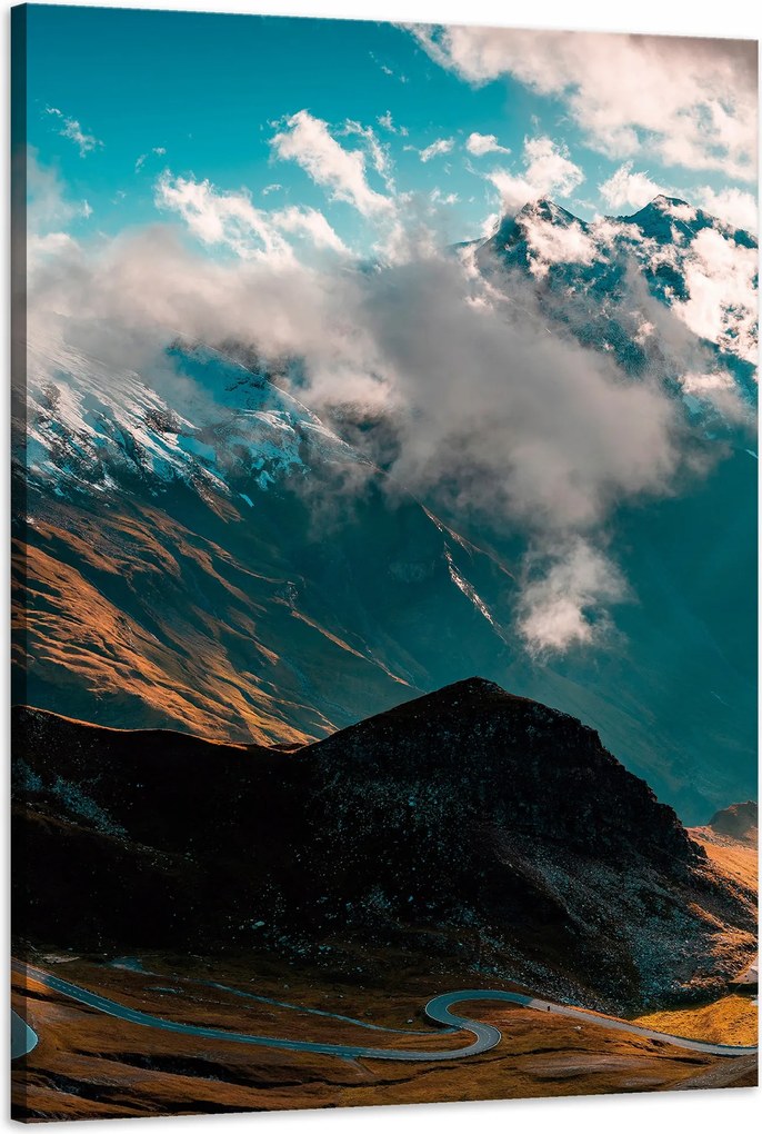 Vászonkép Hegyek Hócsúcsok Felhők Természet 60x90 cm