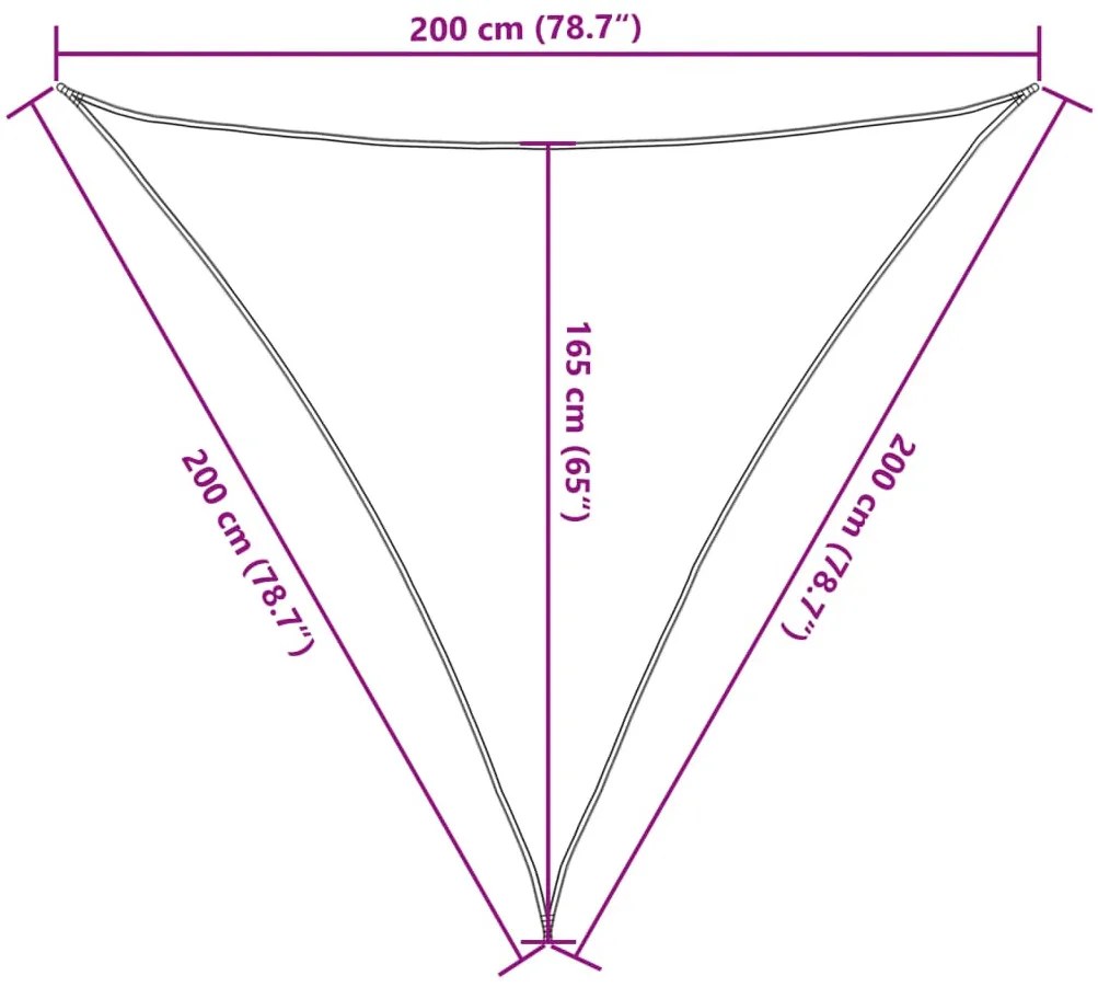 bézs 100% poliészter oxford szövet napvitorla 2 x 2 x 2 m