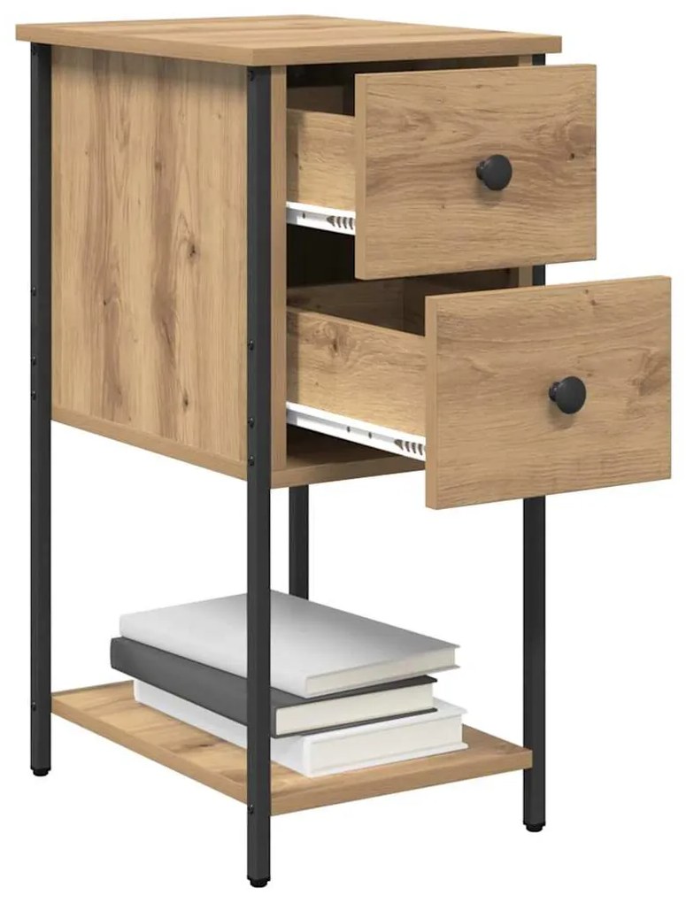 Éjjeliszekrény 2 pcs kézműves tölgy 32 x 42 x 70 cm Faanyag