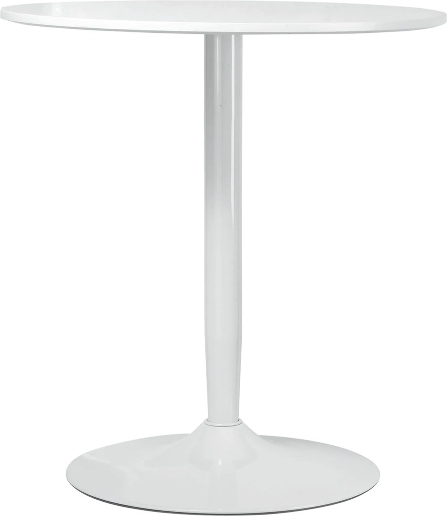 HOMCOM Kerek Étkezőasztal, Modern Étkezőasztal 2 Személyre, Bárasztal Acél Lábbal, Csúszásgátló Lábpihentető, Kávézóasztal a Nappaliba, Ø70 x 75 cm, F