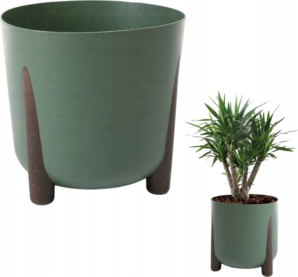 Virágtartó Lábas Virágtartó 29CM Zöld H28 CM Kerti Erkély Betét