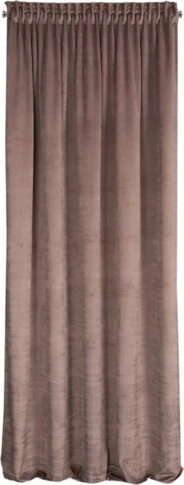 Függöny kész szalag Air 140x270 púder rózsaszín bársony csiszolt nyomtatás