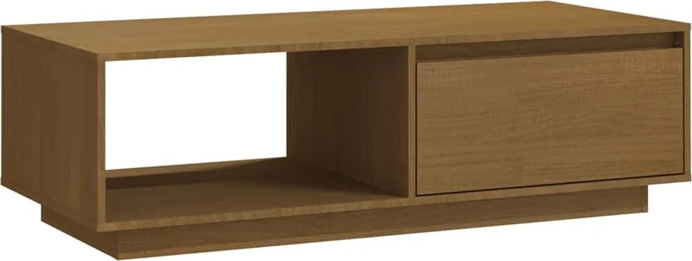 vidaXL mézbarna tömör fenyőfa dohányzóasztal 110 x 50 x 33,5 cm