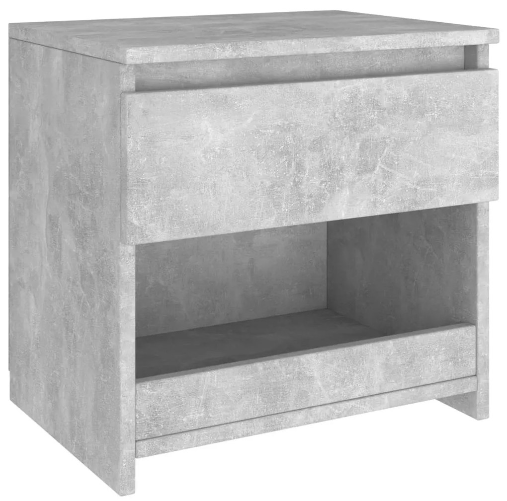 2 db betonszürke szerelt fa éjjeliszekrény 40 x 30 x 39 cm