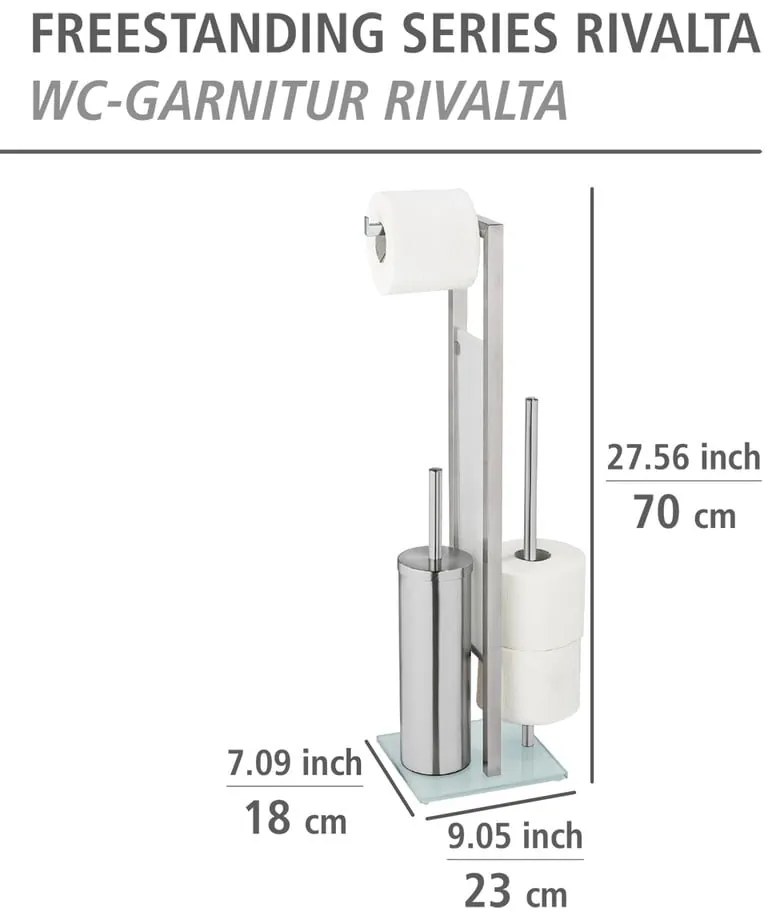 Rivalta wc-papír tartó állvány kefével - Wenko