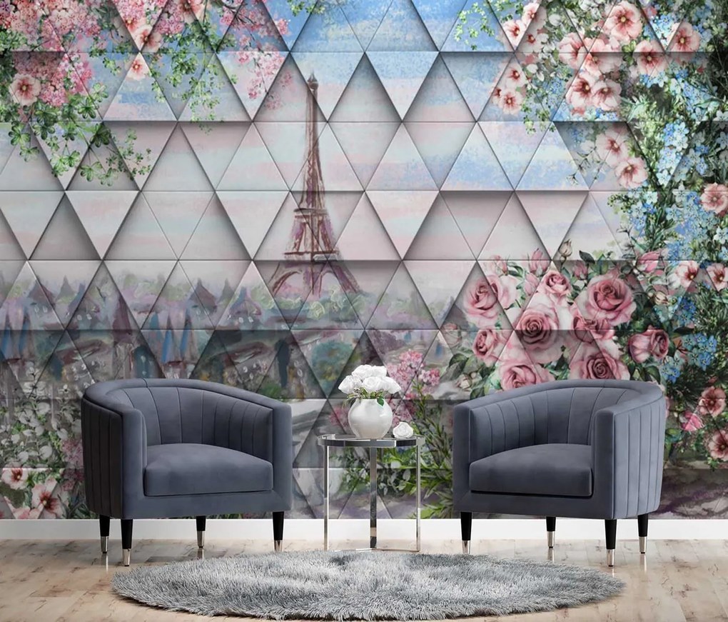 Gario Fotótapéta Eiffel-torony tavasszal Anyag: Vlies, Méret: 150 x 105 cm