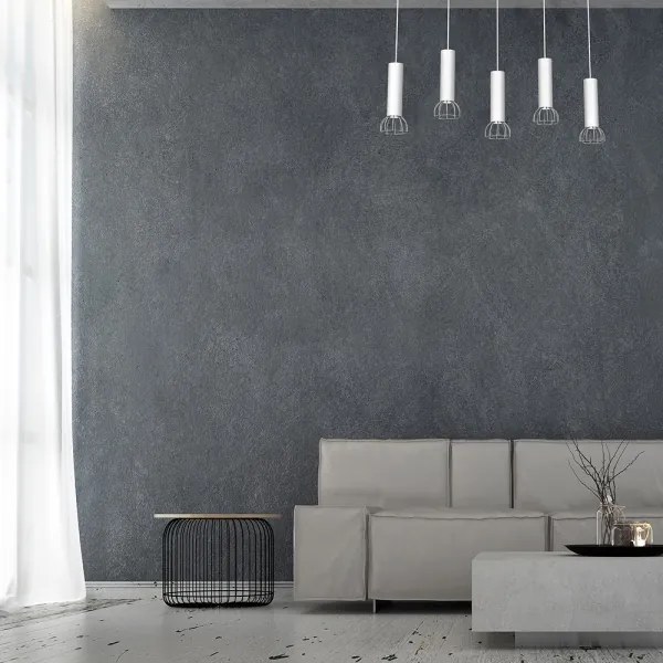 Csillár zsinóron DANTE 5xGU10/25W/230V fehér/fényes króm