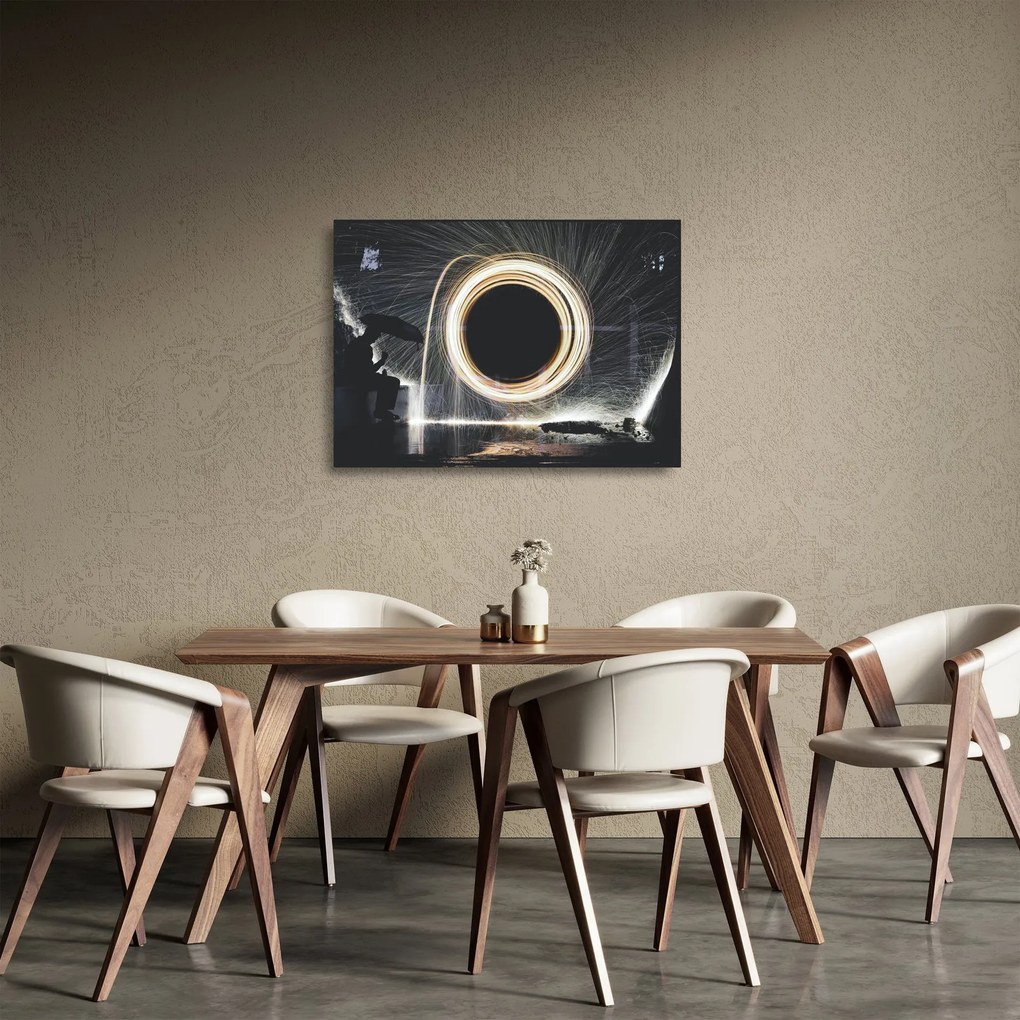 Kép - Világos show az esőben (üvegen) (70x50 cm)