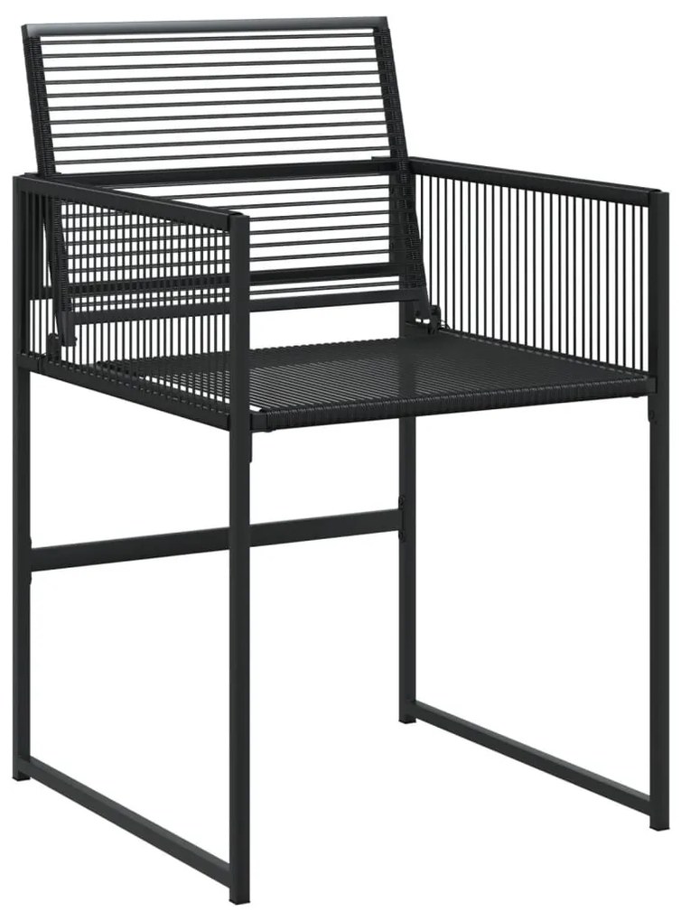 4 db fekete polyrattan kerti szék