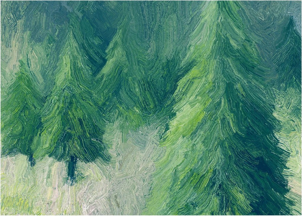 Kép - Festett tűlevelűek (70x50 cm)