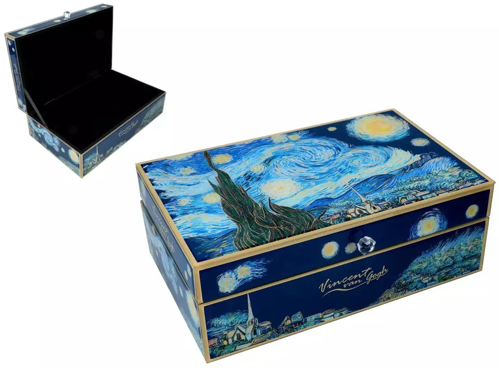 Üveg ékszertartó doboz Van Gogh Csillagos éj