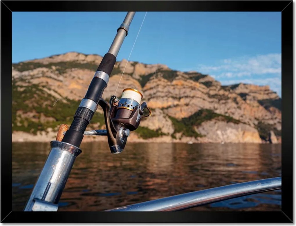 Poszterek keretben 40x30 Horgászbot vitorlás tenger