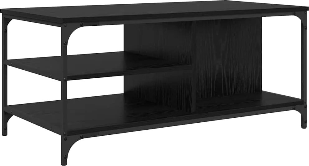 vidaXL Dohányzóasztal Fekete tölgy 100 x 50 x 45 cm Faanyag