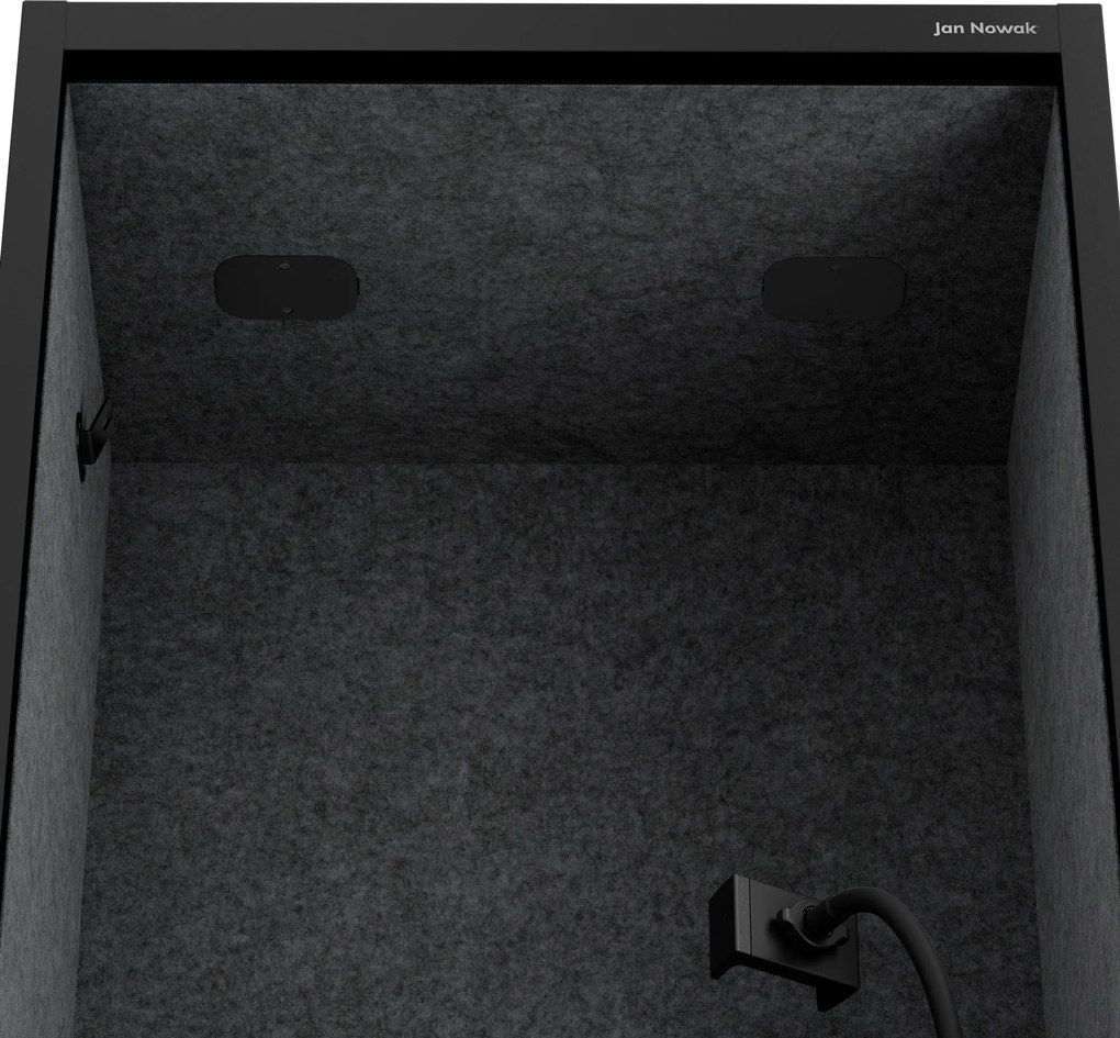 Sally 600mm korpus Czarny - siedzisko Ciemnoszary